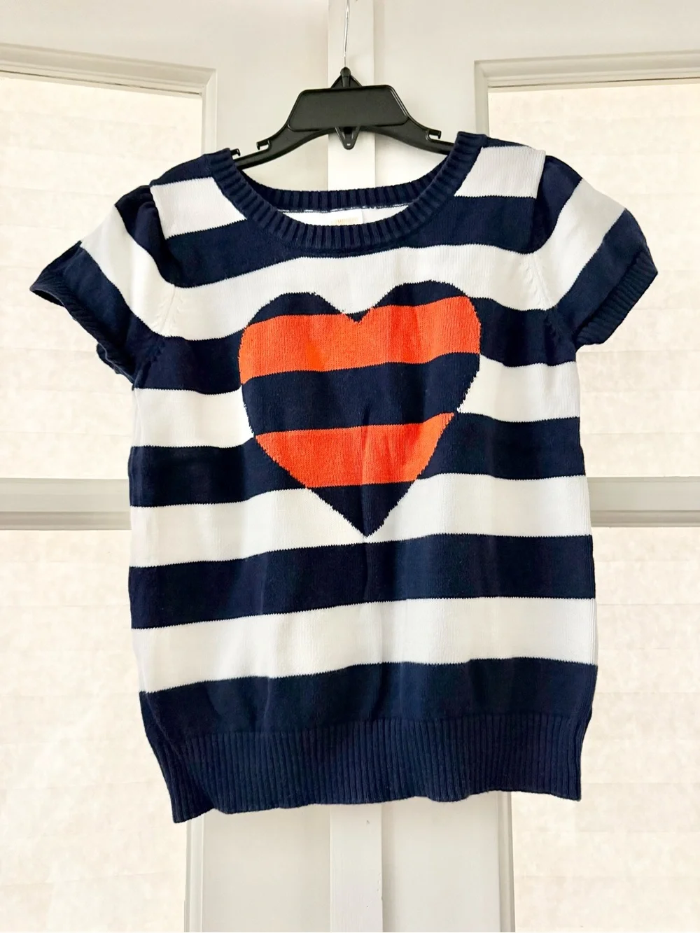 Gymboree Navy & White Striped Short-Sleeve Tee with Red Heart